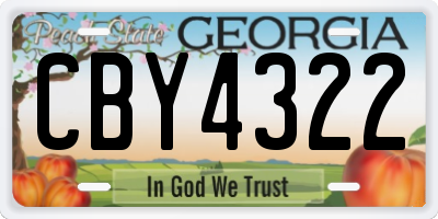 GA license plate CBY4322