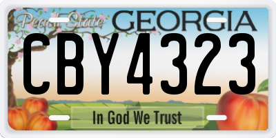 GA license plate CBY4323