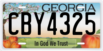 GA license plate CBY4325