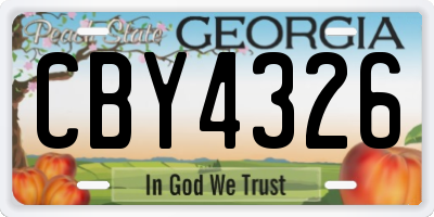 GA license plate CBY4326