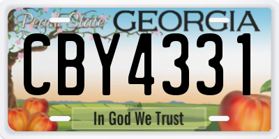GA license plate CBY4331
