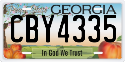 GA license plate CBY4335
