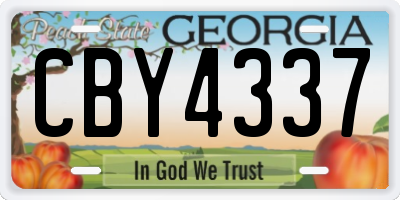 GA license plate CBY4337