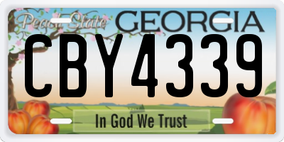 GA license plate CBY4339