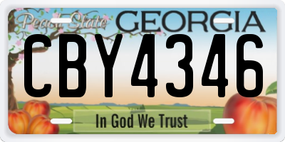 GA license plate CBY4346