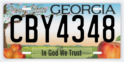 GA license plate CBY4348