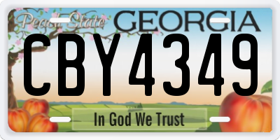 GA license plate CBY4349