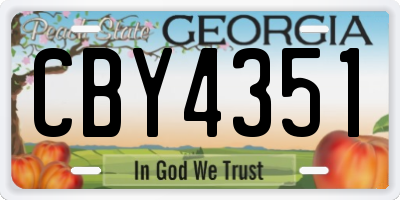 GA license plate CBY4351