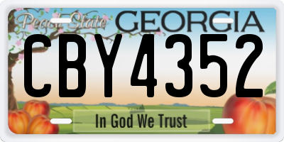 GA license plate CBY4352