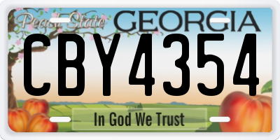 GA license plate CBY4354