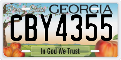 GA license plate CBY4355