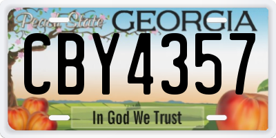 GA license plate CBY4357