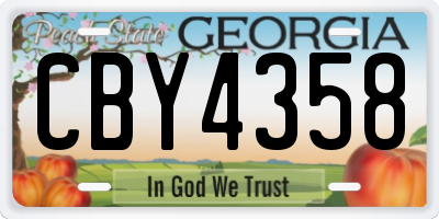 GA license plate CBY4358