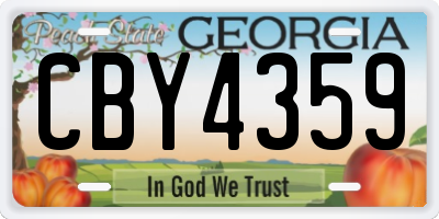 GA license plate CBY4359