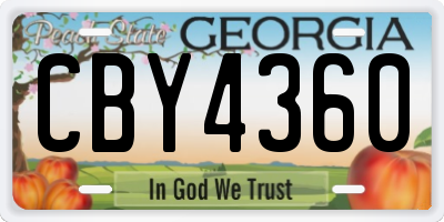 GA license plate CBY4360