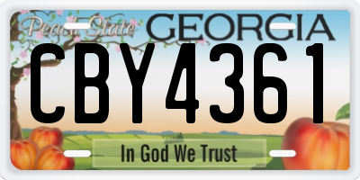 GA license plate CBY4361