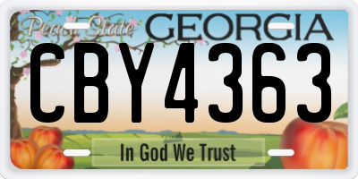 GA license plate CBY4363