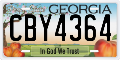 GA license plate CBY4364