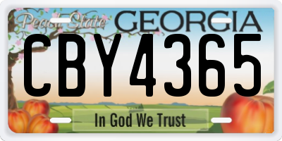 GA license plate CBY4365