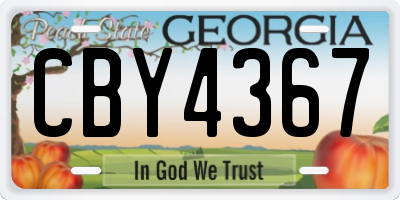 GA license plate CBY4367