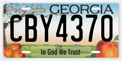 GA license plate CBY4370