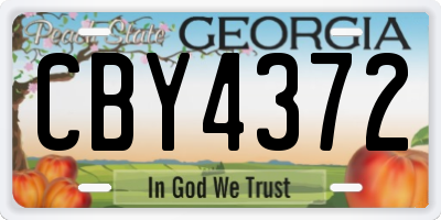 GA license plate CBY4372
