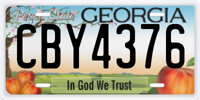 GA license plate CBY4376