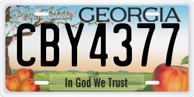 GA license plate CBY4377