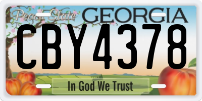GA license plate CBY4378