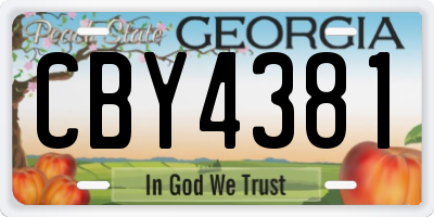 GA license plate CBY4381