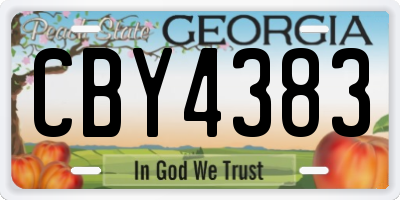 GA license plate CBY4383