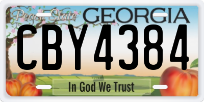 GA license plate CBY4384