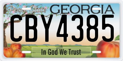 GA license plate CBY4385