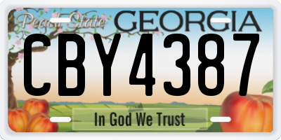 GA license plate CBY4387