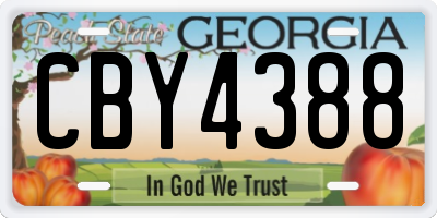 GA license plate CBY4388