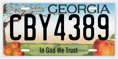 GA license plate CBY4389