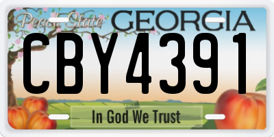 GA license plate CBY4391