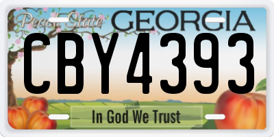 GA license plate CBY4393