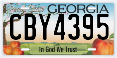 GA license plate CBY4395