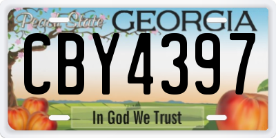 GA license plate CBY4397