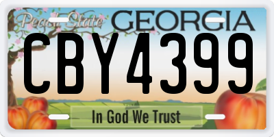 GA license plate CBY4399