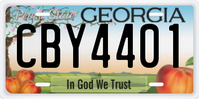 GA license plate CBY4401
