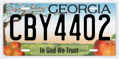 GA license plate CBY4402