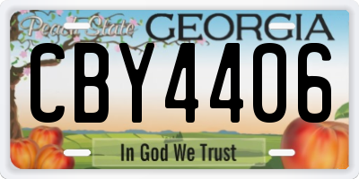 GA license plate CBY4406