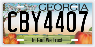 GA license plate CBY4407