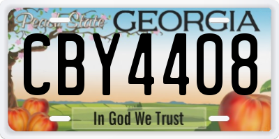 GA license plate CBY4408