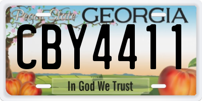 GA license plate CBY4411
