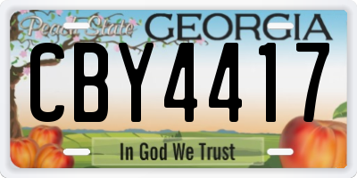 GA license plate CBY4417
