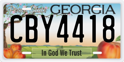 GA license plate CBY4418