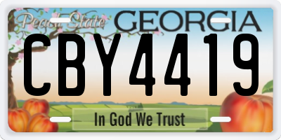 GA license plate CBY4419